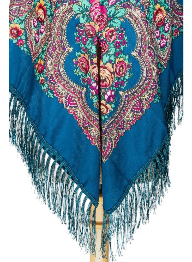 Bidani Royal Midnight Bloom Shawl – Pavlovo Posad Style